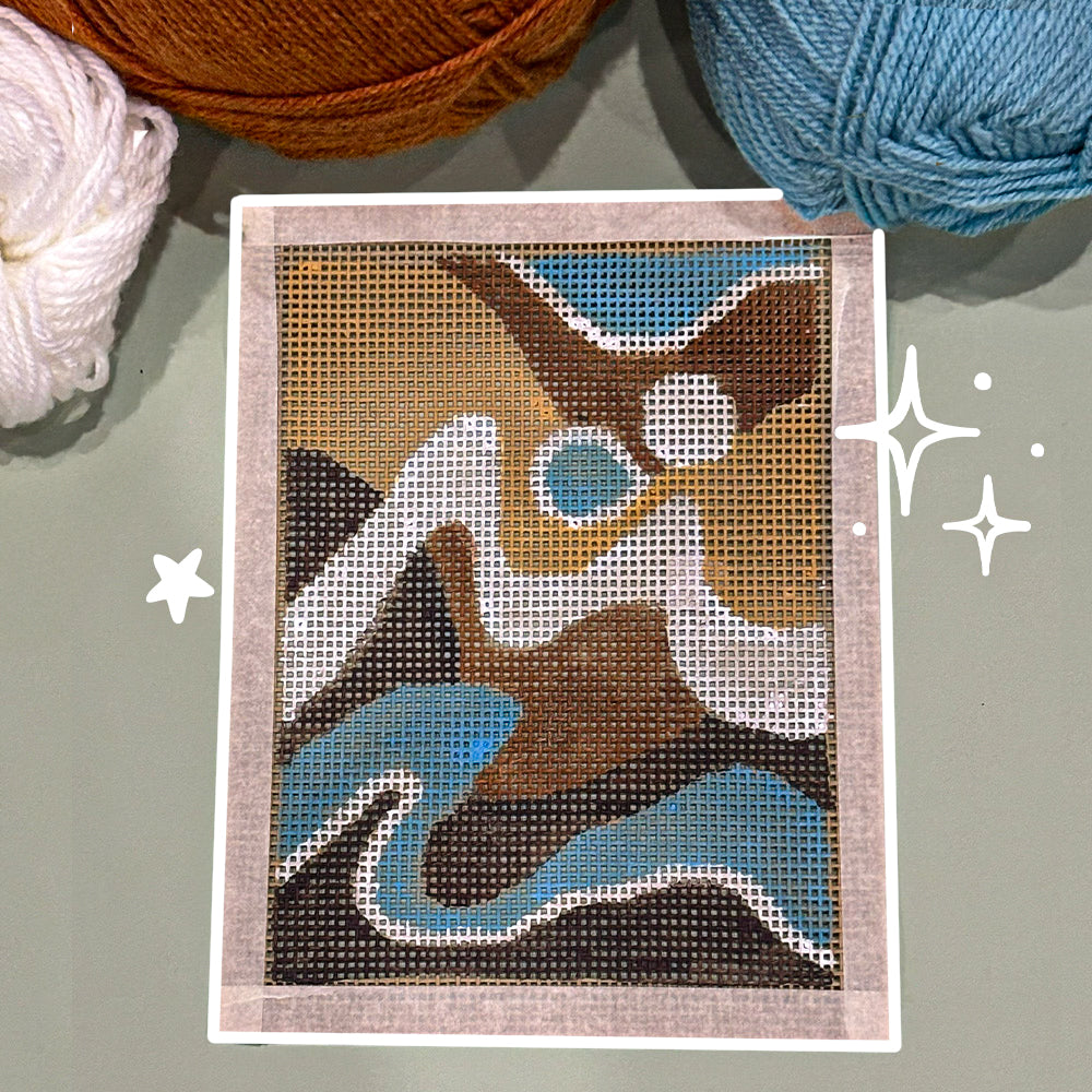 9" Needlepoint Tapestry Pattern & Thread - Lava Lamp Design